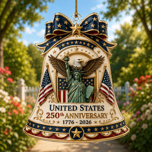 America 250th Anniversary Acrylic Ornament, 250 Years of The United States Bell Ornament, Patriotic Decor, Independence Day Gift, 1776-2026