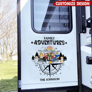 Family Adventures - Personalized Decor Decal - Gift For Camping Lovers