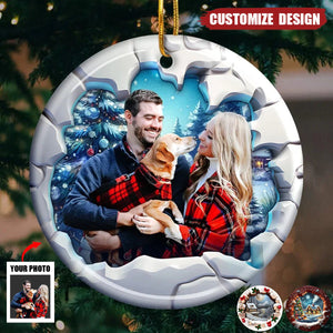 2024 New Release - Custom Photo Together Is The Best Gift Of All - Family Personalized Ceramic Round Shaped Ornament