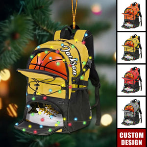 Personalized Basketball Bag Christmas Ornament, Gift For Basketball Players -
