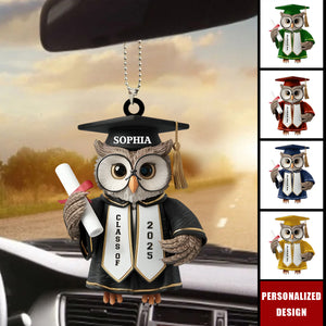 Hats Off,Goals On-Personalized Car Ornament-Graduation Gift