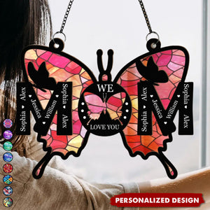 Mom Gifts We Love You-Personalized Window Hanging Suncatcher Ornament