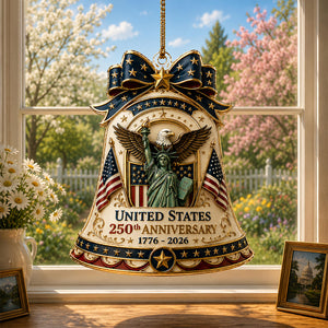 America 250th Anniversary Acrylic Ornament, 250 Years of The United States Bell Ornament, Patriotic Decor, Independence Day Gift, 1776-2026