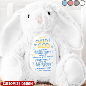May God Bless You - Personalized Stuffed Bunny