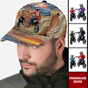 Dirt Bike Dad And Kid-Personalized Dirt Bike Cap