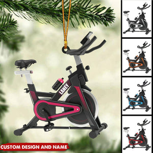 Personalized Exercise Bike Christmas Ornament - Gifts For Fitness Lover