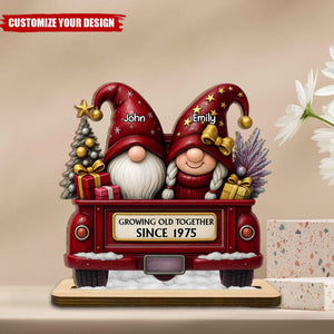 Personalized Growing Old Together Couple Wooden Plaque