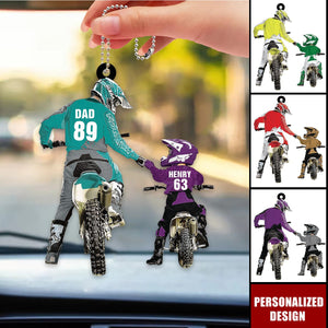 Personalized Motocross Racer Ornament-Dad And Kid Motocross Lovers Gift