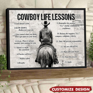 Personalized Cowboy Life Lessons Cool Quotes Poster - Gift For Cowboy