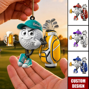 New Release - Personalized Cute Golf Mascot Ornament - Gift for Golf Lover