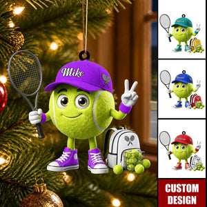 New Release - Personalized Cute Tennis Mascot Ornament - Gift for Golf Lover