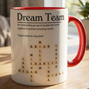 Best Team Coworker Gifts Custom Name Scrabble Words - Personalized Mug
