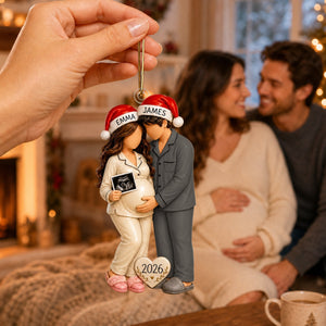 Personalized Pregnancy Ornament, Expecting Parents Gift, Baby Announcement
