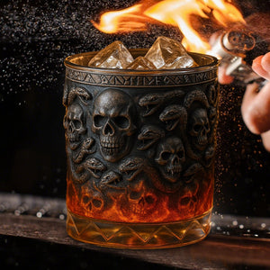 Snake and Skull Whiskey Glass