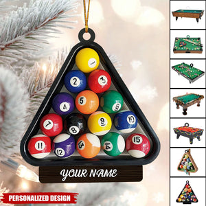 2024 New Release Personalized Billiard Christmas Ornament-Gifts For Pool Balls Lovers