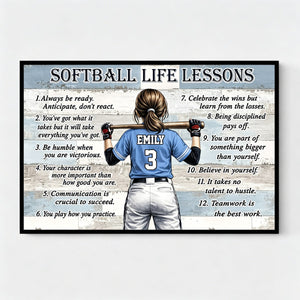 Personalized Baseball & Softball Life Lessons Poster - Gift for Sports Families