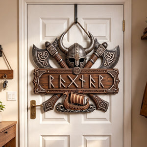 Viking Style Wooden Sign - Personalized Gifts For Warriors