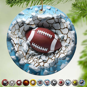 12 Sports Balls Ceramic Ornament - 2024 New Release
