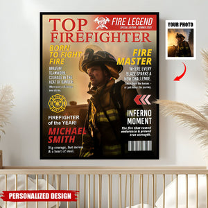 Personalized Firefighter Magazine Poster