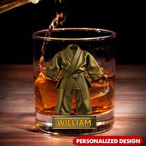 Personalized Black Belt Whisky Glass-Gift For Karate,Jiu-Jitsu,Taekwondo Lover