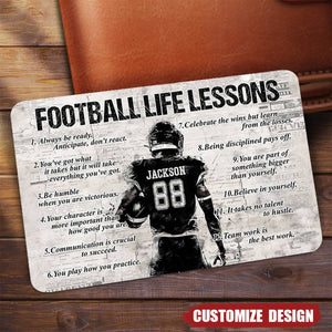Football Life Lessons-Personalized American Football Wallet Card