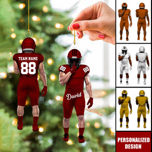 Personalized Football Player Ornament Gift For Football Lover