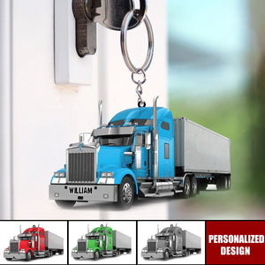 Personalized Trucker Acrylic Keychain