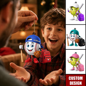 Personalized Cute Baseball Softball Mascot Ornament - Gift for Baseball Softball Lover - New Release