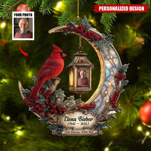 I Am Always With You-Personalized Cardinal Memorial Christmas Ornament