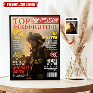 Personalized Firefighter Magazine Poster