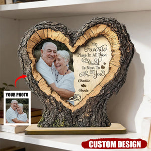 Personalized Favorite Place Next To You Couple Wooden Plaque - Anniversary Gift, Valentine's Gift For Him, For Her