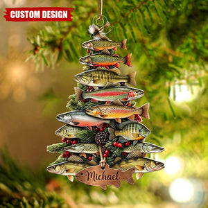 Personalized Fishing Christmas Ornament, Fisherman Gift