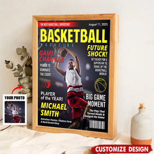 Personalized Basketball Magazine Cover Poster - Basketball Lovers Gift