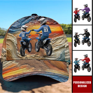 Dirt Bike Dad And Kid-Personalized Dirt Bike Cap