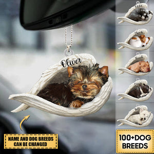 Personalized Dog Sleeping Angel Memorial Ornament