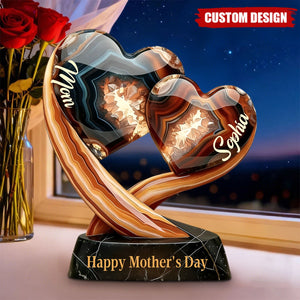 Together Forever - Personalized Two Heart Mother's Day Keepsake Plaque