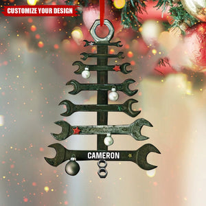 Personalized Wrench Tree Shape Christmas Ornament - 2024 New Release