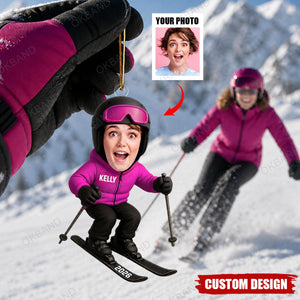 Personalized Skiing Ornament - Gift For Skier