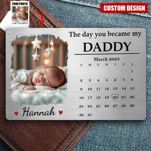 The Day You Became - Personalized Photo Wallet Card