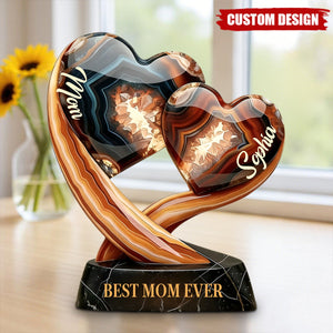 Together Forever - Personalized Two Heart Mother's Day Keepsake Plaque