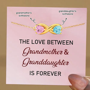For Love-Double Customized Heart Birthstones Infinity Bracelet