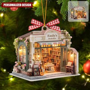Personalized Bookstore Christmas Ornament-Unique Gift for Book Lovers