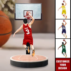 Personalized Basketball Player Jumping Dunking Acrylic Plaque - Gift For Basketball Lovers