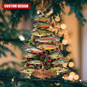 Personalized Fishing Christmas Ornament, Fisherman Gift