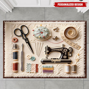 Personalized sewing machine Doormat