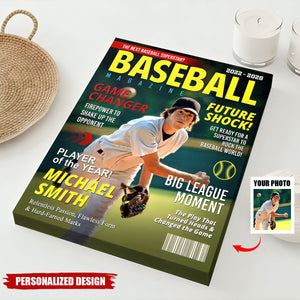 Custom Baseball Magazine Cover, Graduation Gifts for Baseball Player