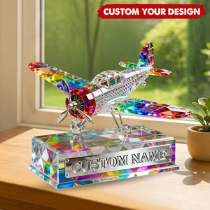 Personalized Airplane Custom Shaped Acrylic Plaque - Gift for Travelers, Aviators & Helicopter Lovers