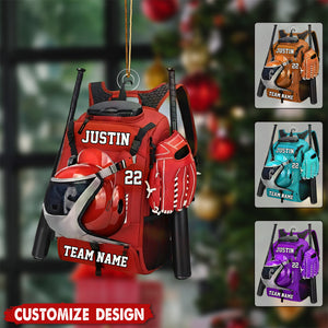 Personalized Baseball/Softball BagChristmas Ornament-Gift For Baseball/Softball Lovers