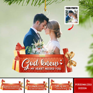 2024 New Release God Knew My Heart Needed You-Personalized Ornament-Christmas, Anniversary Gift For Couple, Wedding Couple