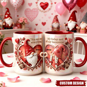 Heart Gesture Couple Coffee Accent Mug- Personalized Gifts For Valentine Couple